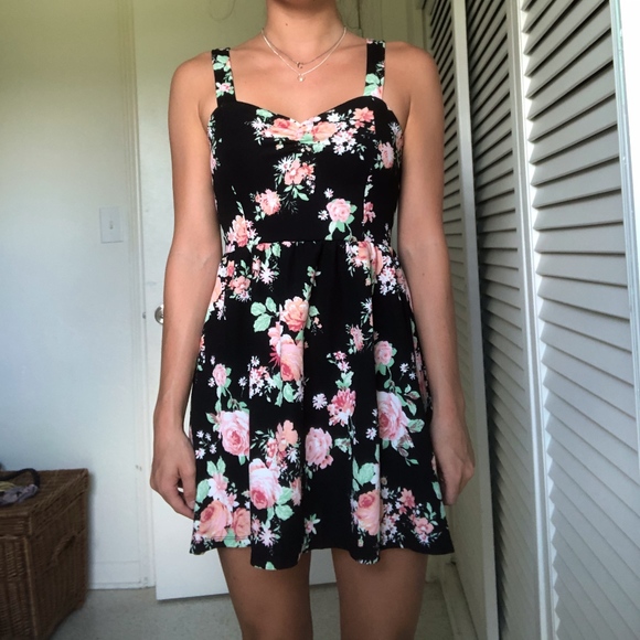 black sundress with flowers